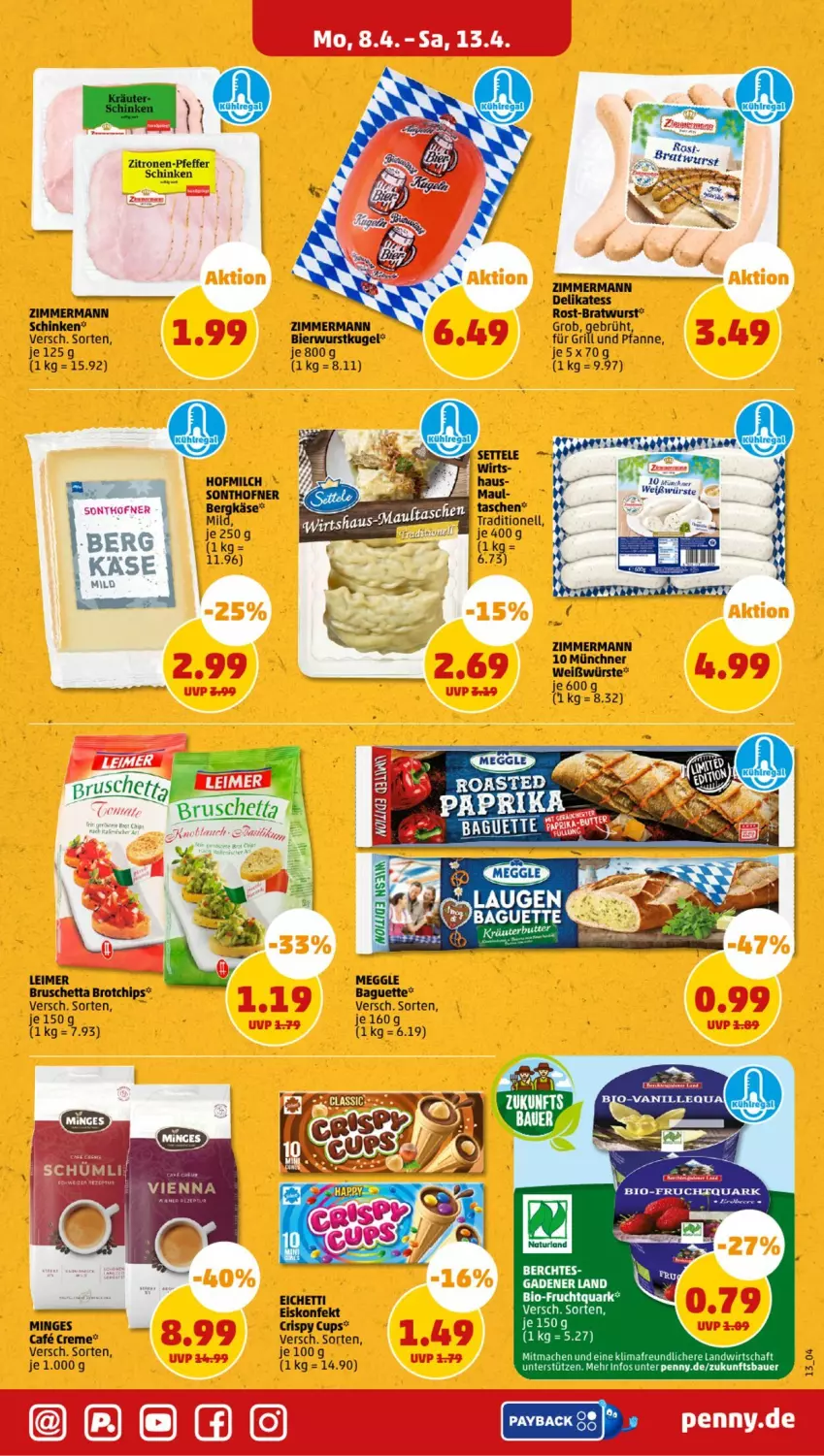 Aktueller Prospekt Penny - Prospekte - von 08.04 bis 13.04.2024 - strona 13 - produkty: Bad, beere, Bergkäse, bier, bio, eis, eiskonfekt, frucht, Fruchtquark, für grill und pfanne, grill, grill und pfanne, Käse, korn, Kugel, milch, pfanne, pfeffer, quark, Ti, und pfanne, wurst, zitrone, zitronen