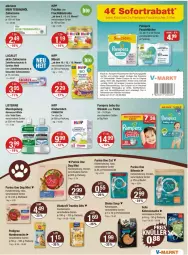 Gazetka promocyjna Vmarkt - Prospekte - Gazetka - ważna od 06.08 do 06.08.2025 - strona 11 - produkty: Bau, beutel, bio, coupon, coupons, creme, eis, felix, feuchttücher, flasche, fleisch, frucht, früchte, gin, hipp, hundenahrung, hundesnack, hundesnacks, katzennahrung, Kinder, kindermilch, kraft, Lacalut, listerine, milch, mundspülung, pampers, pampers baby dry, Pants, pedigree, portionsbeutel, purina, sheba, snack, snacks, sofortrabatt, spülung, suppe, tee, Ti, total care, tücher, vita, vitakraft, windeln, windeln oder pants, zahncreme