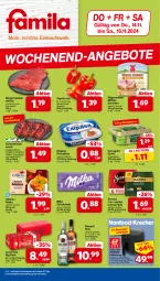 Gazetka promocyjna Famila - Prospekte - Gazetka - ważna od 16.11 do 16.11.2024 - strona 1 - produkty: Becher, coca-cola, cola, crema pads, eis, elle, exquisa, exquisa frischkäse, flasche, fleisch, frischkäse, fritteuse, Germ, Heißluftfritteuse, jacobs, Jacobs Crema, Käse, kerrygold, kerrygold extra, kracher, Meister, Mett, mettwurst, milka, milka schokolade, mühlen schinken, oder jacobs, paprika, paprika rot, pasta, reis, rind, rügenwalder, rügenwalder mühle, rum, salz, schinken, schoko, schokolade, schwein, schweine, schweinefleisch, senseo, Streichzart, teller, Ti, Tiere, wein, weine, wurst, ZTE, zwiebel, zwiebelmettwurst