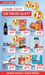 Gazetka promocyjna Combi - Prospekte - Gazetka - ważna od 03.02 do 03.02.2024 - strona 14 - produkty: baguette, baguettes, beutel, eis, erdnuss, ferrero, flasche, fritz, gin, grill, Grillkäse, houdek, kabanos, Käse, Kinder, kinder pingui, knoblauch, kräuter, latte, leine, lorenz, meggle, milch, Milchschnitte, nuss, Ofen, Ofenkäse, pingui, reis, ritter, ritter sport, rouge, rougette, saltletts, schoko, schokolade, Sport, Ti, ZTE