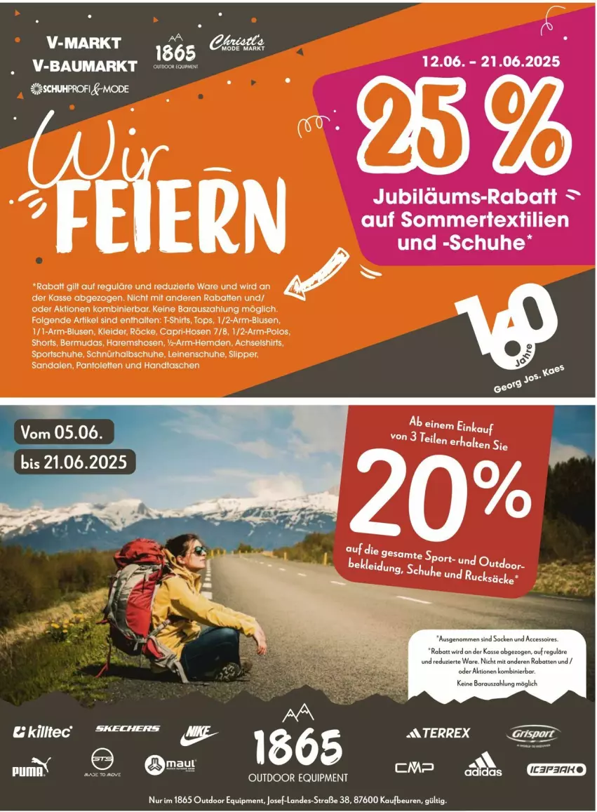 Aktueller Prospekt Vmarkt - Prospekte - von 12.06 bis 18.06.2025 - strona 21 - produkty: ACC, accessoires, Bau, bermuda, bermudas, bluse, Cap, Handtasche, hemd, hemden, hose, hosen, Jubiläums, kleid, kleider, leine, LG, pantolette, pantoletten, Röcke, sandale, sandalen, schuhe, shirt, shirts, shorts, slip, Slipper, socken, Sport, sportschuhe, T-Shirt, Tasche, taschen, Ti