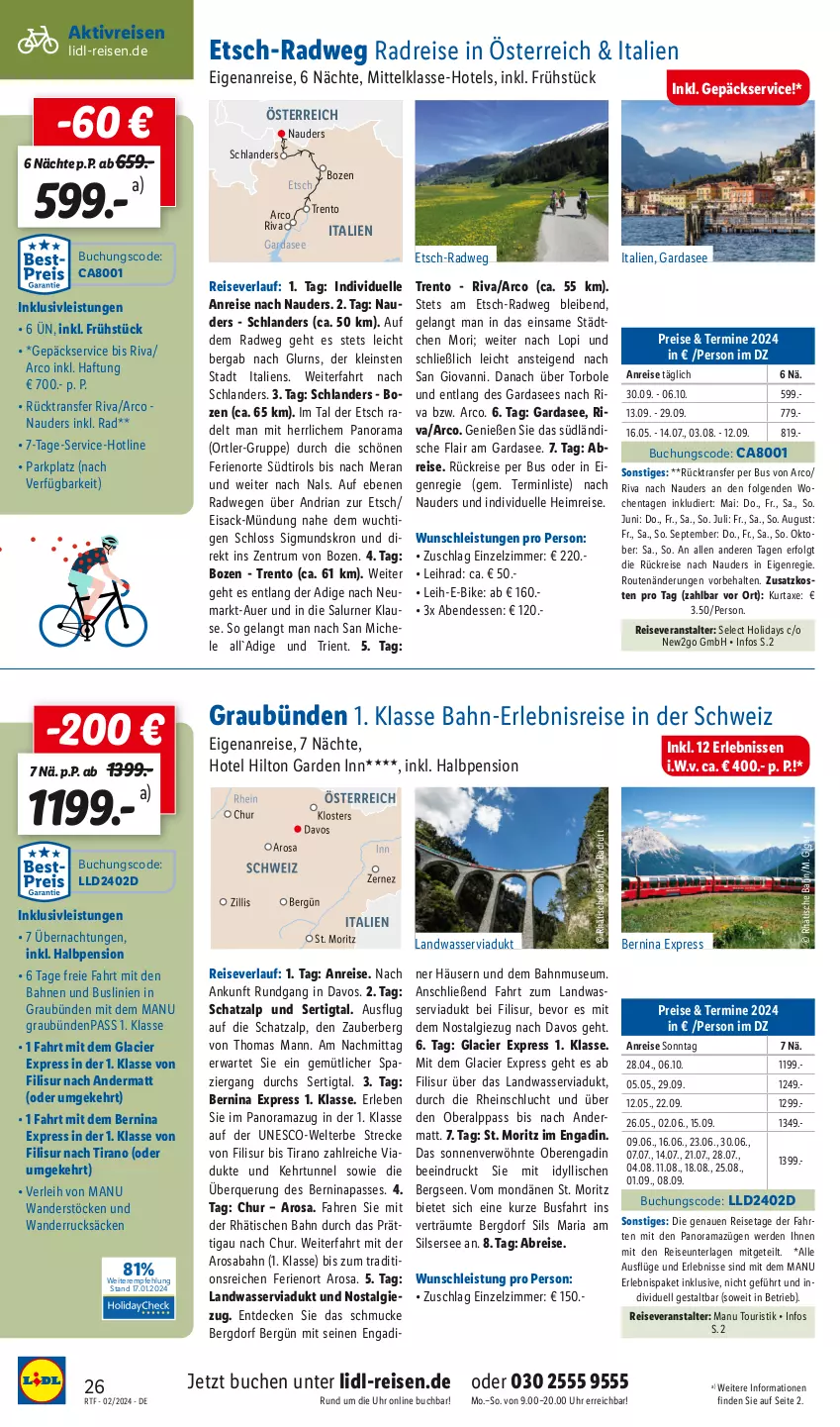 Aktueller Prospekt Lidl - Traumziele weltweit - von 13.02 bis 15.03.2024 - strona 26 - produkty: auer, axe, Bad, Brei, buch, decke, E-Bike, eis, Elan, elle, erde, inklusivleistungen, kurtaxe, LG, nuss, rama, reis, reiseveranstalter, reiseverlauf, Ria, rum, sac, Schmuck, Ti, tisch, uhr, wasser