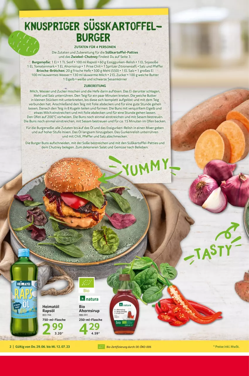 Aktueller Prospekt Selgros - Plant based - von 29.06 bis 12.07.2023 - strona 2 - produkty: bio, brötchen, burger, burger buns, butter, chili, decke, eis, essig, gurke, gurken, Hefe, kartoffel, Kugel, leine, mehl, milch, Mixer, natur, natura, Ofen, pfeffer, rapsöl, reis, rel, saft, salat, salz, senf, sesam, sirup, soja, Soße, süßkartoffel-, Ti, tomate, tomaten, tomatenmark, und gemüse, wasser, zitrone, zitronen, zitronensaft, zucker, zwiebel