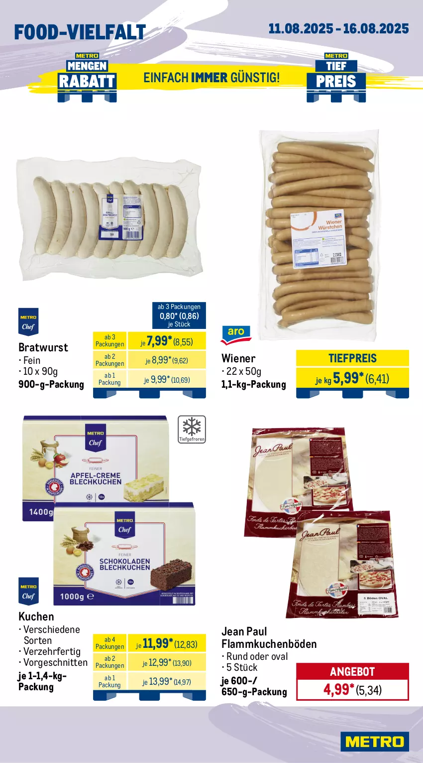 Aktueller Prospekt Metro - Wochen-Angebote - von 11.08 bis 16.08.2025 - strona 12 - produkty: angebot, bonduelle, bratwurst, eis, elle, flammkuchen, flasche, Gemüsekonserve, honig, kitkat, kölln, Konserven, kuchen, lamm, langnese, lion, müsli, nestlé, reis, schnitten, Ti, tiefpreis, wiener, wurst