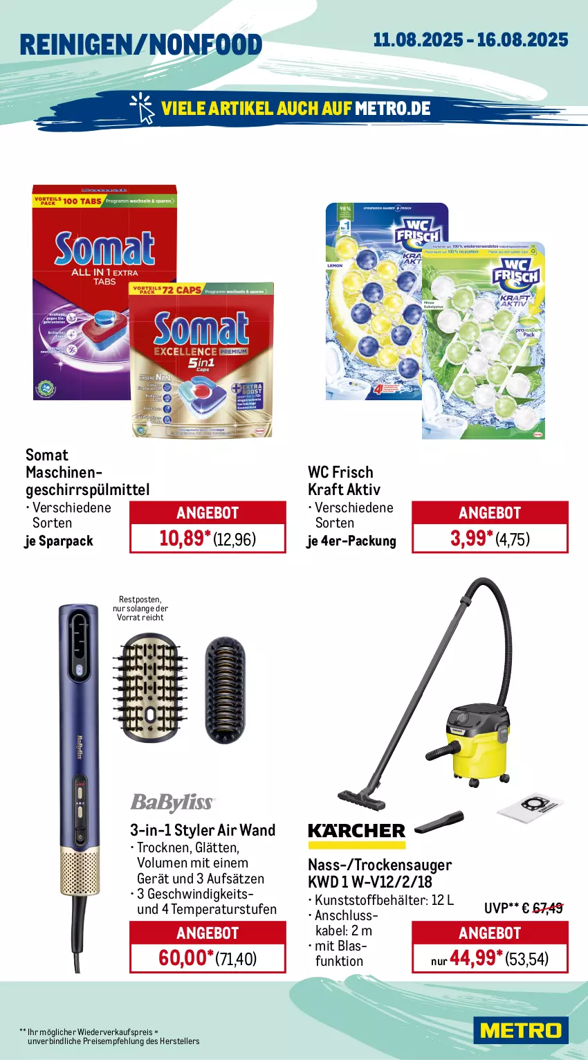 Aktueller Prospekt Metro - Wochen-Angebote - von 11.08 bis 16.08.2025 - strona 17 - produkty: amaro, angebot, baileys, beere, beeren, Behälter, brut, caramel, champagne, eis, elle, erdbeere, erdbeeren, flasche, frucht, früchte, früchten, geschirr, geschirrspülmittel, getränk, getränke, gin, kraft, Metro, nuss, Palette, primitivo, reifen, reis, Ria, rioja, somat, spülmittel, teller, Ti, Trockensauger, vanille, wc frisch, WC Frisch Kraft Aktiv
