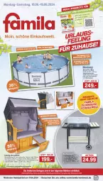 Gazetka promocyjna Famila - Prospekte - Gazetka - ważna od 15.06 do 15.06.2024 - strona 1 - produkty: akku, E-Bike, eis, elle, felgen, gabel, Garten, grill, grillfläche, grillrost, Holz, holzkohle, holzkohlegrill, jever, kissen, klapptisch, Kohlegrill, korb, latte, LG, natur, ndk, pool, reis, rel, Ria, Schal, steel pro, strandkorb, Tasche, taschen, tee, teller, Ti, tisch, tragegriff, wasser, Weste, Wild, ZTE