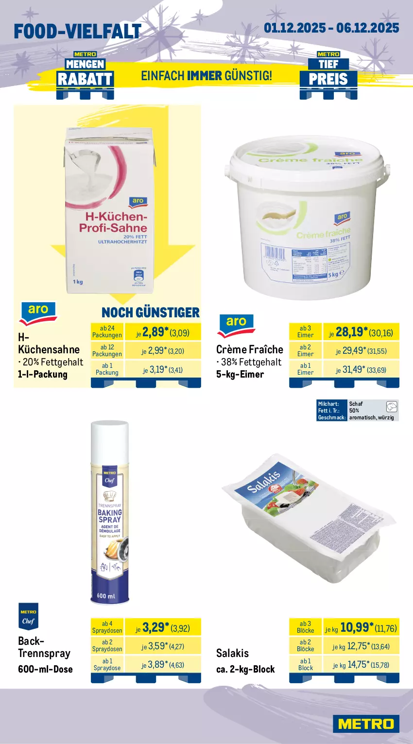 Aktueller Prospekt Metro - Wochen-Angebote Gastro - von 01.12 bis 06.12.2025 - strona 10 - produkty: angebot, bockwurst, brot, cheddar, crème fraîche, edamer, eimer, eis, fleisch, gouda, küche, Küchen, Küchensahne, mac, milch, milram, reis, rind, rindfleisch, sahne, salakis, schinken, schwarzwälder schinken, schwein, schweine, Ti, tisch, wein, weine, wurst