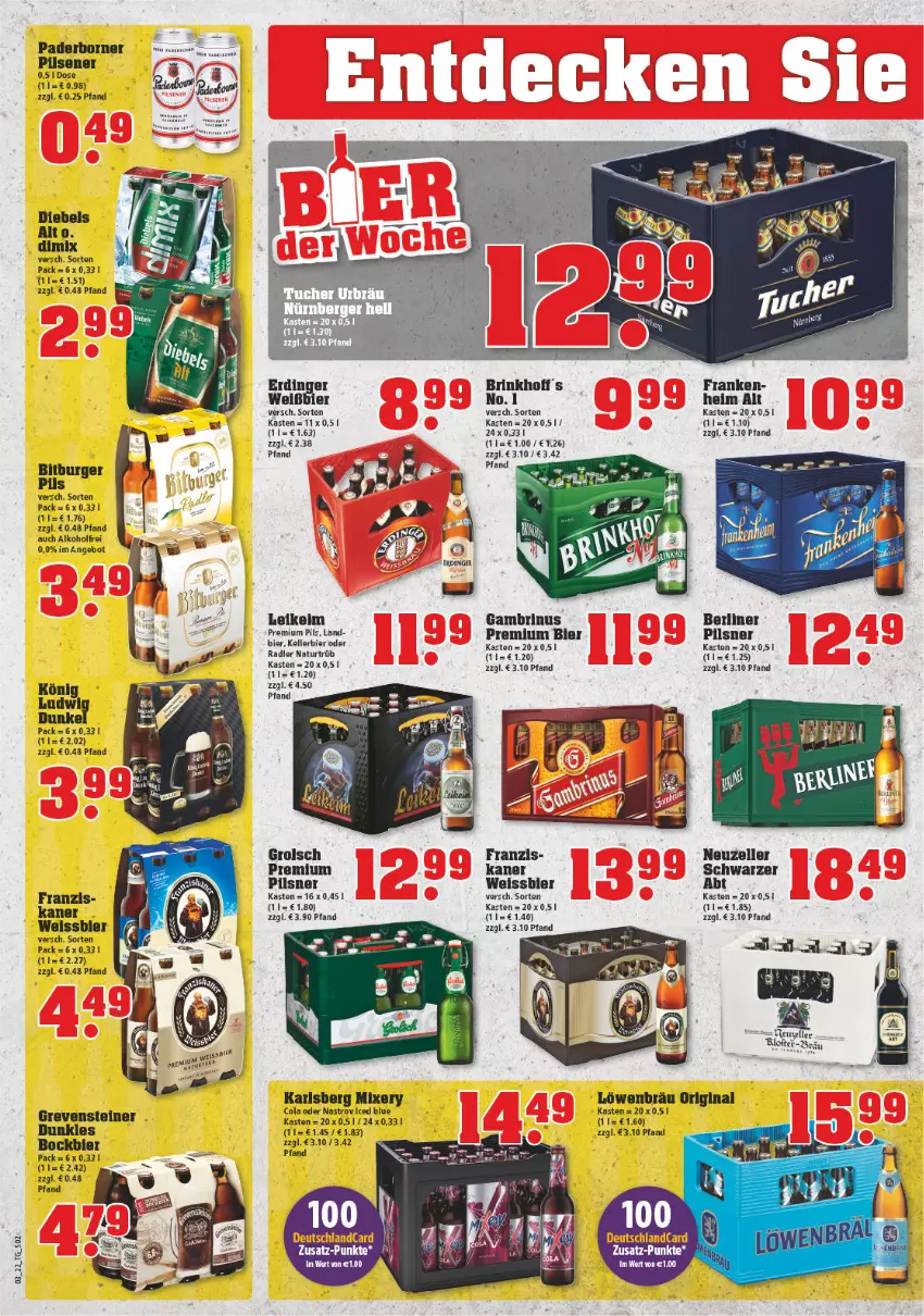 Aktueller Prospekt Trinkgut - von 17.01 bis 22.01.2022 - strona 2 - produkty: alkohol, angebot, berliner, bier, cola, deutschlandcard, diebels, eis, elle, erdinger, gin, grevensteiner, karlsberg, karlsberg mixery, kellerbier, Mixer, mixery, pils, pilsener, pilsner, premium pils, steiner, weissbier