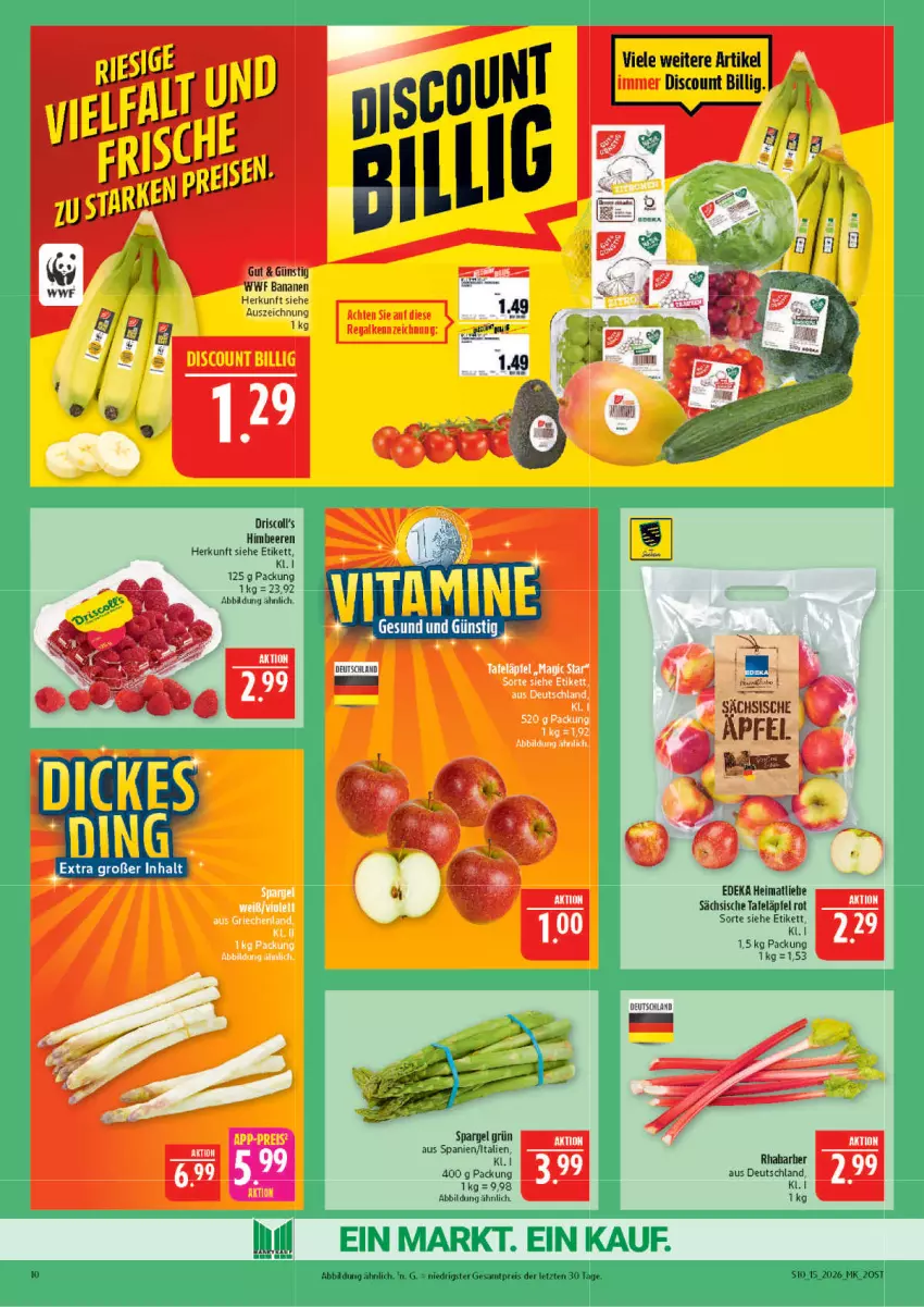 Aktueller Prospekt Marktkauf - Prospekt - von 05.04 bis 11.04.2026 - strona 10 - produkty: banane, bananen, beere, beeren, discount, himbeer, himbeere, himbeeren, rhabarber, tafeläpfel, Ti