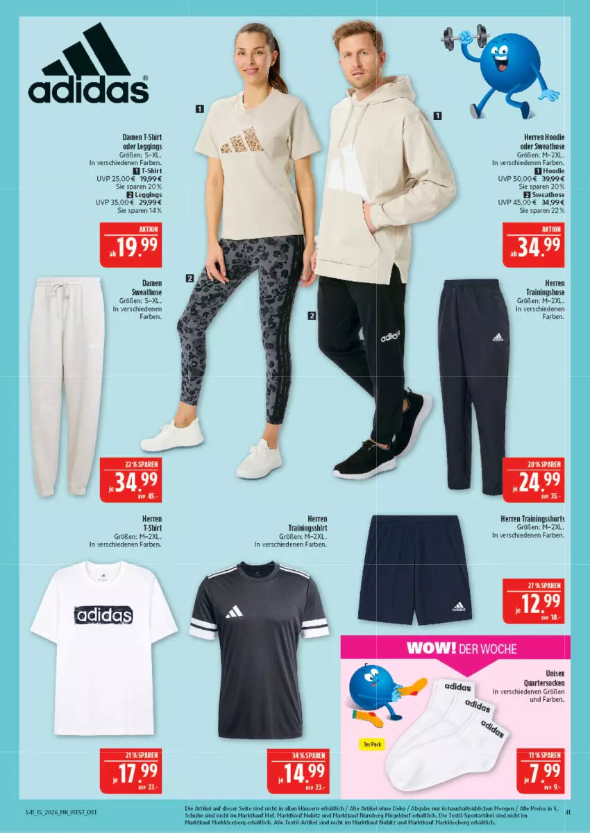 Aktueller Prospekt Marktkauf - Prospekt - von 05.04 bis 11.04.2026 - strona 41 - produkty: damen t-shirt, eis, gin, hose, leggings, reis, schuhe, shirt, shorts, socken, Sport, Sweathose, T-Shirt, Ti, Trainingshose
