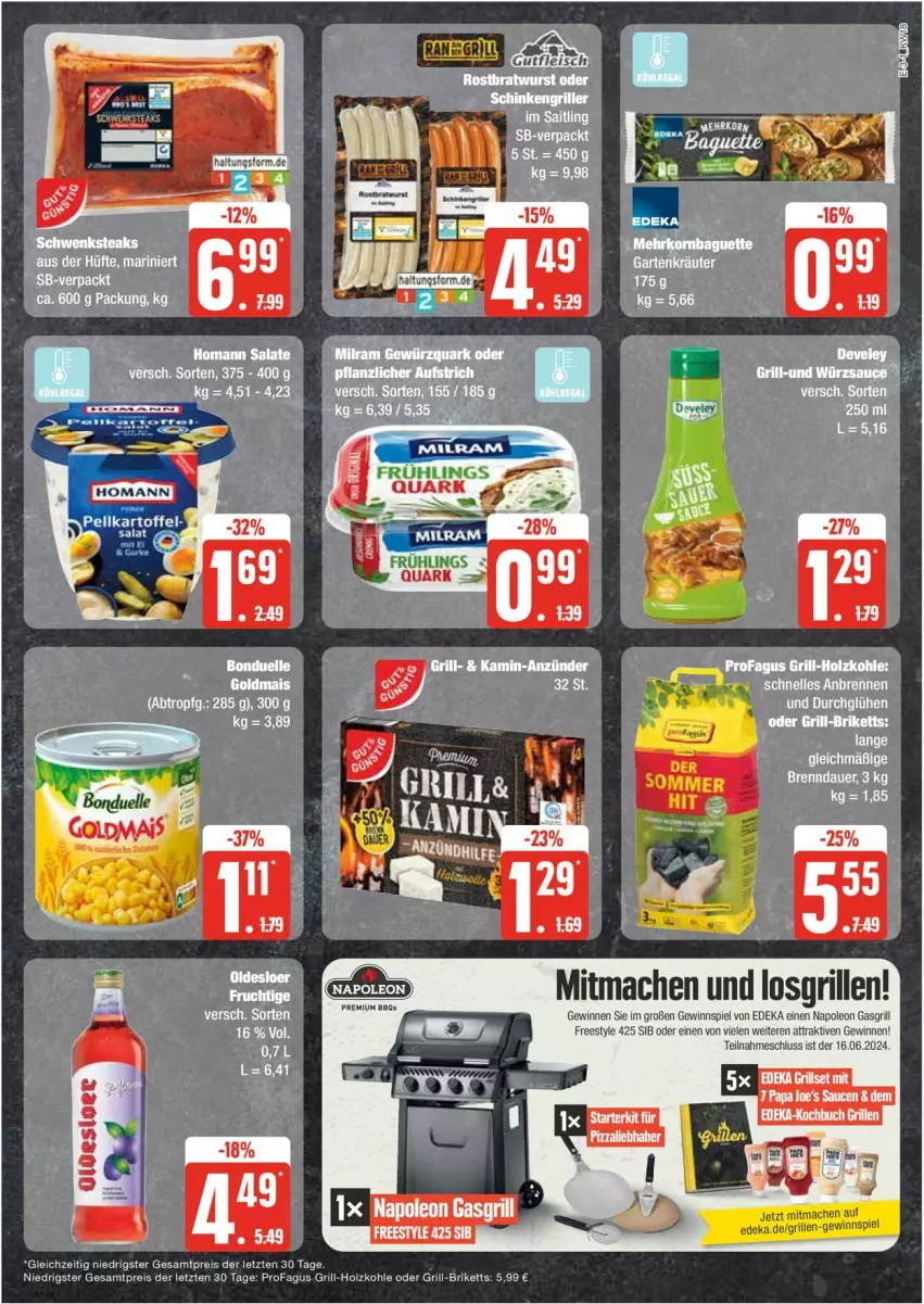 Aktueller Prospekt Edeka - Prospekte - von 29.04 bis 04.05.2024 - strona 3 - produkty: bonduelle, briketts, deka, eis, elle, gasgrill, gewinnspiel, grill, grill-holzkohle, Holz, holzkohle, mac, mais, profagus, reis, Ti, ZTE