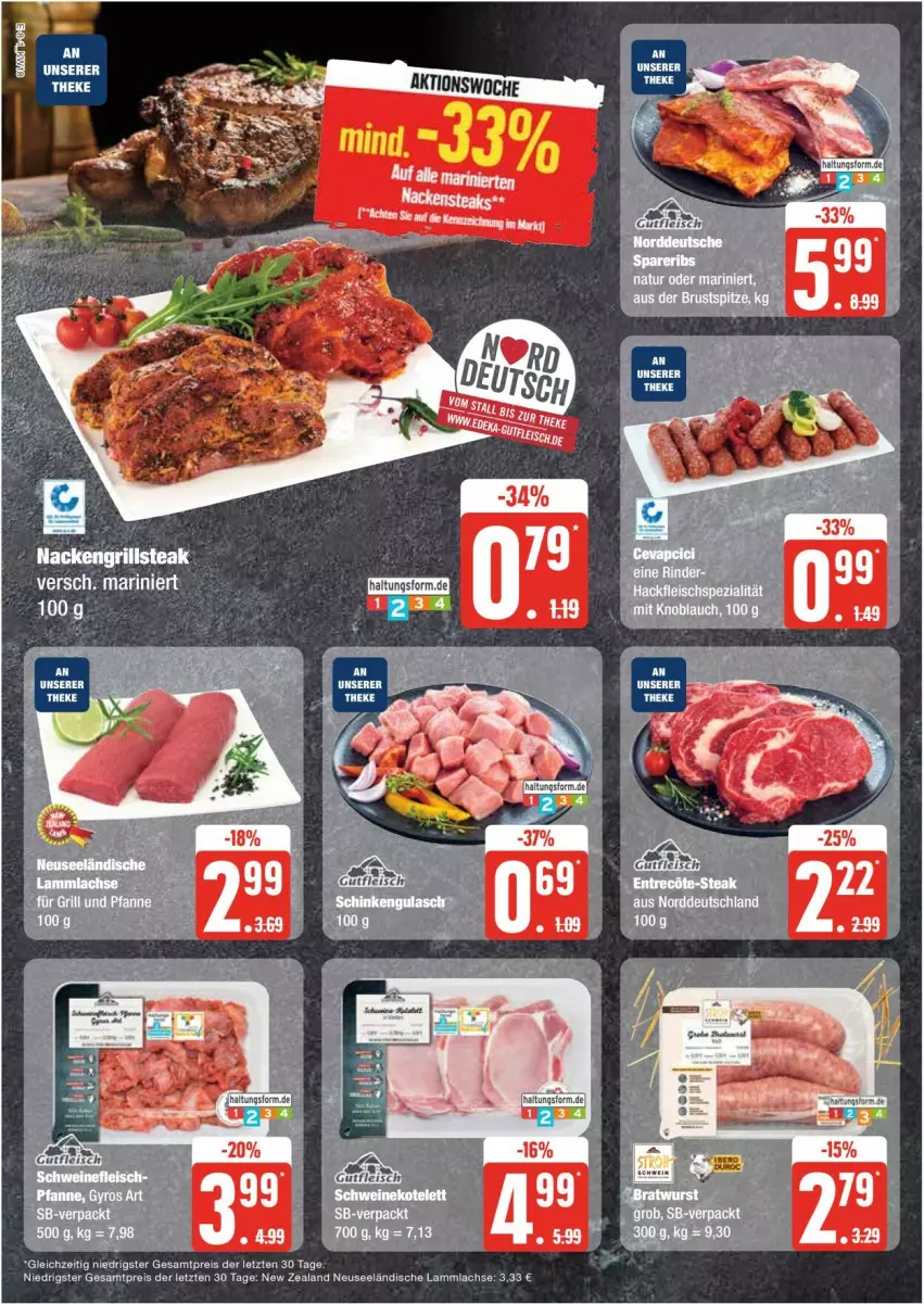 Aktueller Prospekt Edeka - Prospekte - von 29.04 bis 04.05.2024 - strona 8 - produkty: eis, grill, knoblauch, lachs, lamm, lammlachse, mit knoblauch, natur, reis, spareribs, steak, Ti, ZTE