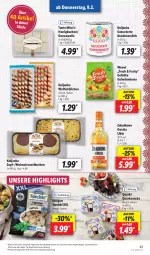 Gazetka promocyjna Lidl - Aktionsprospekt - Gazetka - ważna od 11.02 do 11.02.2023 - strona 45 - produkty: angebot, bonbons, dovgan, eis, elle, gelee, honig, kondensmilch, kuchen, likör, milch, preisvorteil, quark, Quarki, reis, snack, snacks, Streuselkuchen, taschki, Ti, Waffelröllchen, ZTE, zucker