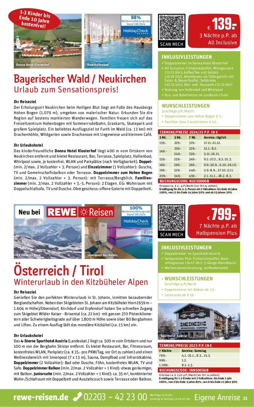 Aktueller Prospekt Rewe Reisen - Reiseprospekt - von 30.08 bis 27.09.2024 - strona 33 - produkty: aust, axe, Bad, Bademantel, bett, bier, buch, Couch, dessert, drink, drinks, dusche, eis, elle, Garten, inklusivleistungen, innenpool, kaffee, Kaiser, Kinder, leine, Liege, Mantel, natur, ndk, pool, reis, Ria, rum, rwe, salat, schlafsofa, sensations, snack, Sofa, Sport, tee, teller, Ti, uhr, usb, wein, wellnessbereich, Whirlpool, Wild