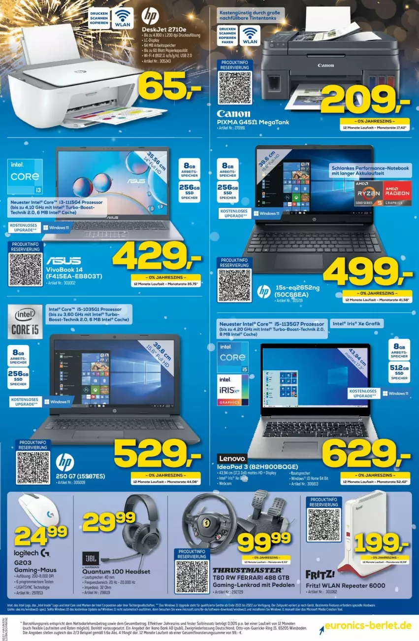 Aktueller Prospekt Euronics - Prospekte - von 29.12.2022 bis 05.01.2023 - strona 5 - produkty: akku, angebot, Bank, deo, fritz, Headset, Intel, lautsprecher, logitech, Maus, notebook, radeon, ryzen, ryzen radeon, Ti