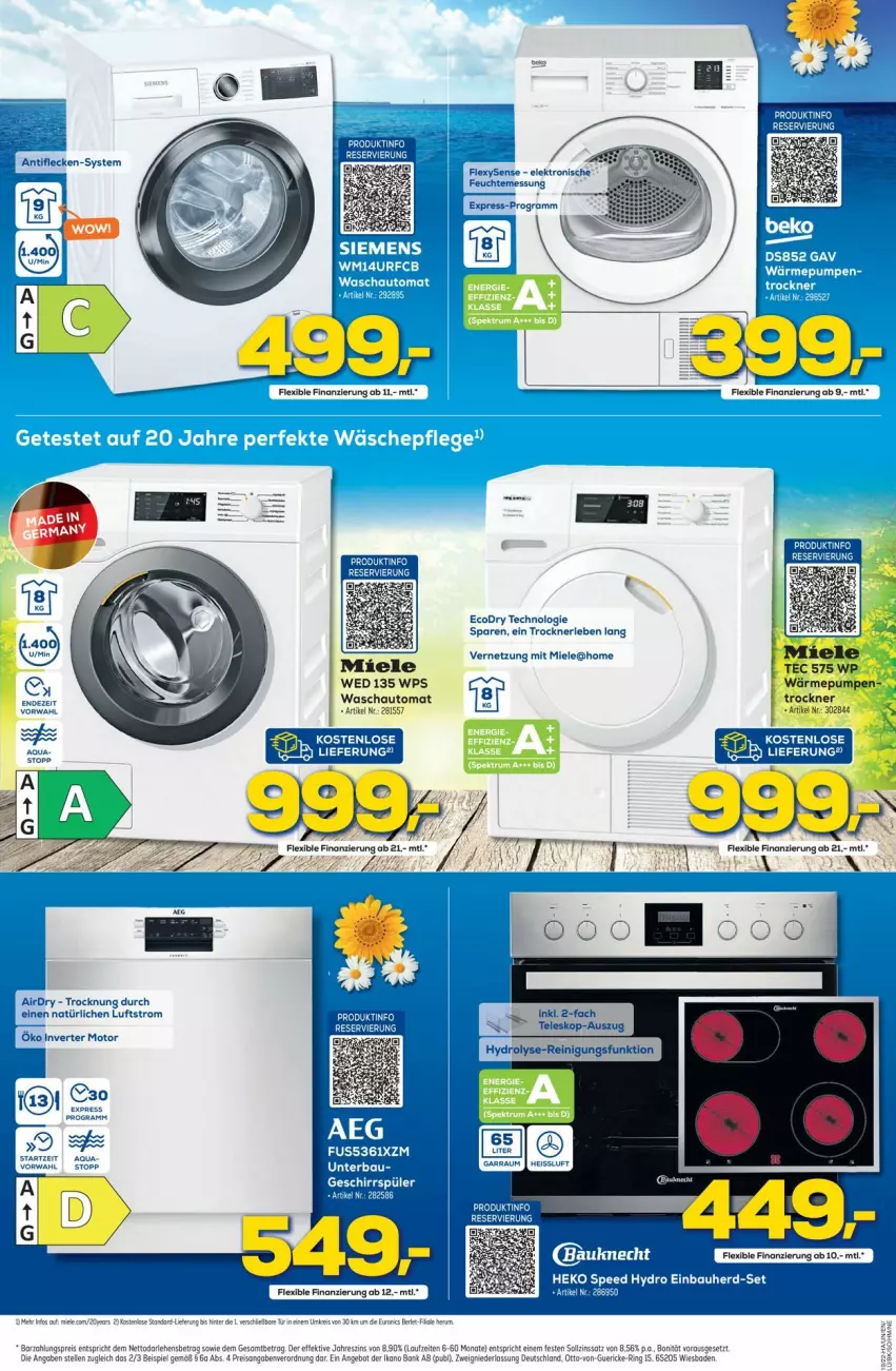 Aktueller Prospekt Euronics - Prospekte - von 11.05 bis 18.05.2022 - strona 8 - produkty: angebot, aqua, auto, Bad, Bank, eis, Elektro, elle, miele, reis, ring, rum, Spektrum, Teleskop, Ti, Trockner