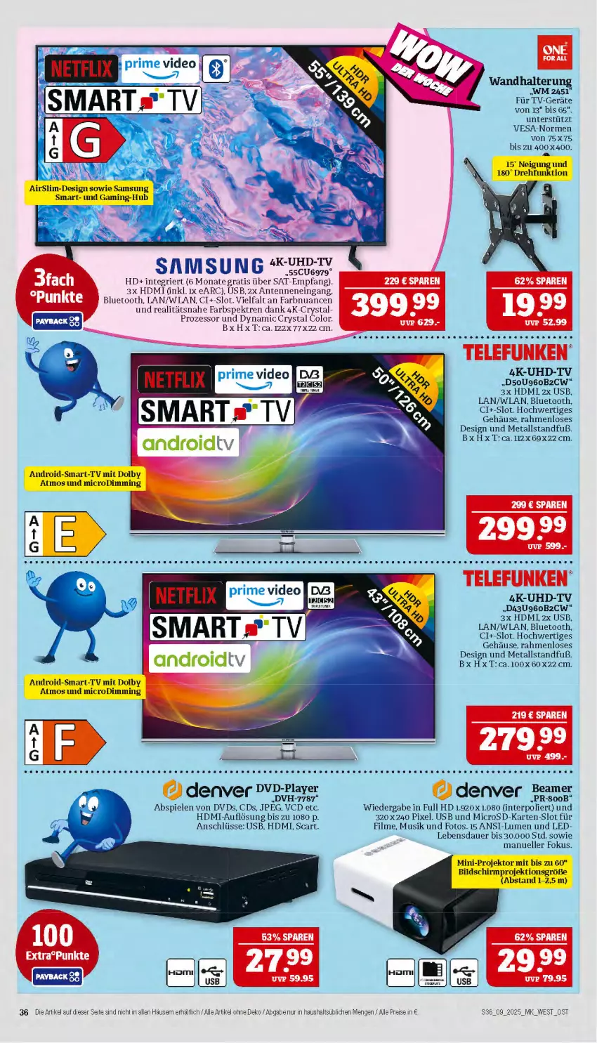 Aktueller Prospekt Marktkauf - Prospekt - von 23.02 bis 01.03.2025 - strona 36 - produkty: auer, Bau, beere, dvd, eis, elle, HDMI, microsd, Nuance, Projektor, reis, rel, Samsung, Spiele, tee, Ti, uhd, UHD-TV, usb, wandhalterung