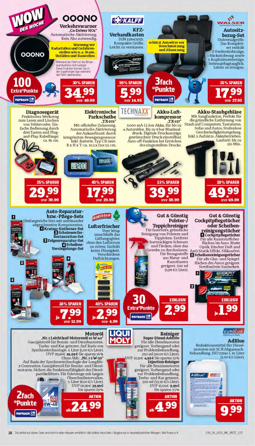 Aktueller Prospekt Marktkauf - Prospekt - von 23.02 bis 01.03.2025 - strona 38 - produkty: adblue, akku, aust, auto, batterie, Bau, Bewegungssensor, Cien, computer, Diesel, eis, Elektro, elle, ente, kompressor, kopfstütze, LG, li-ion-akku, longlife, Lüftungsgitter, motorenöl, natur, ndk, pute, reifen, reiniger, Reinigung, reinigungstücher, reis, Sofa, spiegel, Tastatur, teppich, teppiche, Ti, tisch, tücher, Verbandkasten, werkzeug