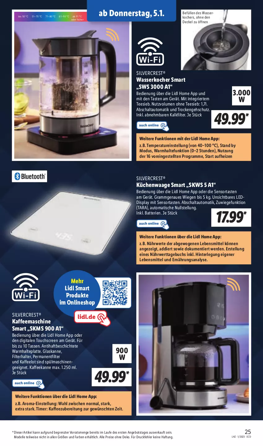 Aktueller Prospekt Lidl - Aktionsprospekt - von 02.01 bis 07.01.2023 - strona 27 - produkty: angebot, auto, batterie, batterien, buch, decke, Deckel, dell, eis, elle, erde, gefu, kaffee, kaffeemaschine, Kocher, latte, lebensmittel, Mode, reis, rwe, sana, Schal, silvercrest, spülmaschinen, tasse, tee, Ti, timer, tisch, touchscreen, Waage, wasser, wasserkocher, ZTE