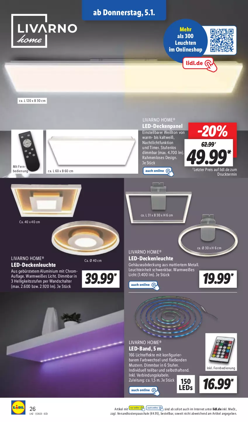 Aktueller Prospekt Lidl - Aktionsprospekt - von 02.01 bis 07.01.2023 - strona 28 - produkty: bürste, decke, deckenleuchte, eis, fernbedienung, led-deckenleuchte, leds, Leuchte, leuchten, mit fernbedienung, Nachtlicht, ndk, reis, Schal, Schale, Ti, timer, ZTE