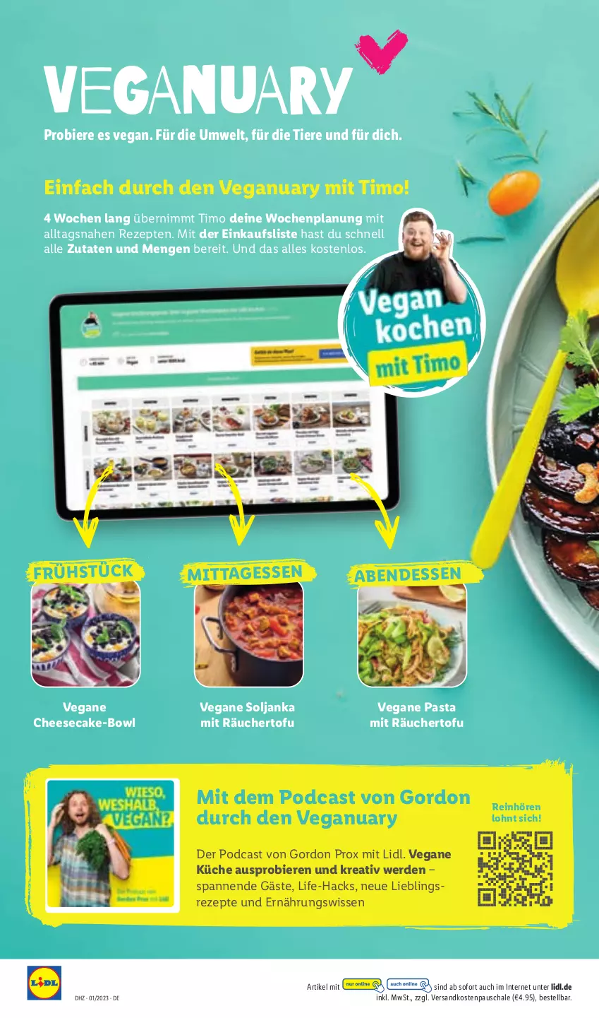 Aktueller Prospekt Lidl - Aktionsprospekt - von 02.01 bis 07.01.2023 - strona 52 - produkty: bier, Biere, cheesecake, erde, gordon, gsw, küche, ndk, pasta, rezept, rezepte, Schal, Schale, Ti, Tiere, Tofu