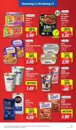 Gazetka promocyjna Lidl - Aktionsprospekt - Gazetka - ważna od 07.01 do 07.01.2023 - strona 33 - produkty: alpro, angebot, bio, butter, eis, elle, fleisch, joghur, joghurt, kaffee, Like Meat, milch, Müller, müllermilch, müsli, rama, reis, soja, teller, Ti, toast, toasty, Vegane Fleisch, Vegeta, vita, vitalis, vitalis müsli, ZTE
