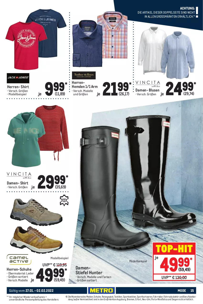 Aktueller Prospekt Metro - NonFood - von 27.01 bis 02.02.2022 - strona 15 - produkty: bluse, dell, eis, elle, Fahrrad, heimtextilien, hemd, hemden, kleid, Kleidung, Mode, reis, Ria, schuhe, shirt, Sport, teller, Ti, top-hit