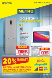 Gazetka promocyjna Metro - NonFood - Gazetka - ważna od 02.02 do 02.02.2022 - strona 1 - produkty: Apple, auto, eis, Elektro, elle, erde, gefrierkombination, gin, LG, mac, macbook, macbook air, Metro, Rauch, reis, spielwaren, ssd, teller, Ti, tisch, top-hit