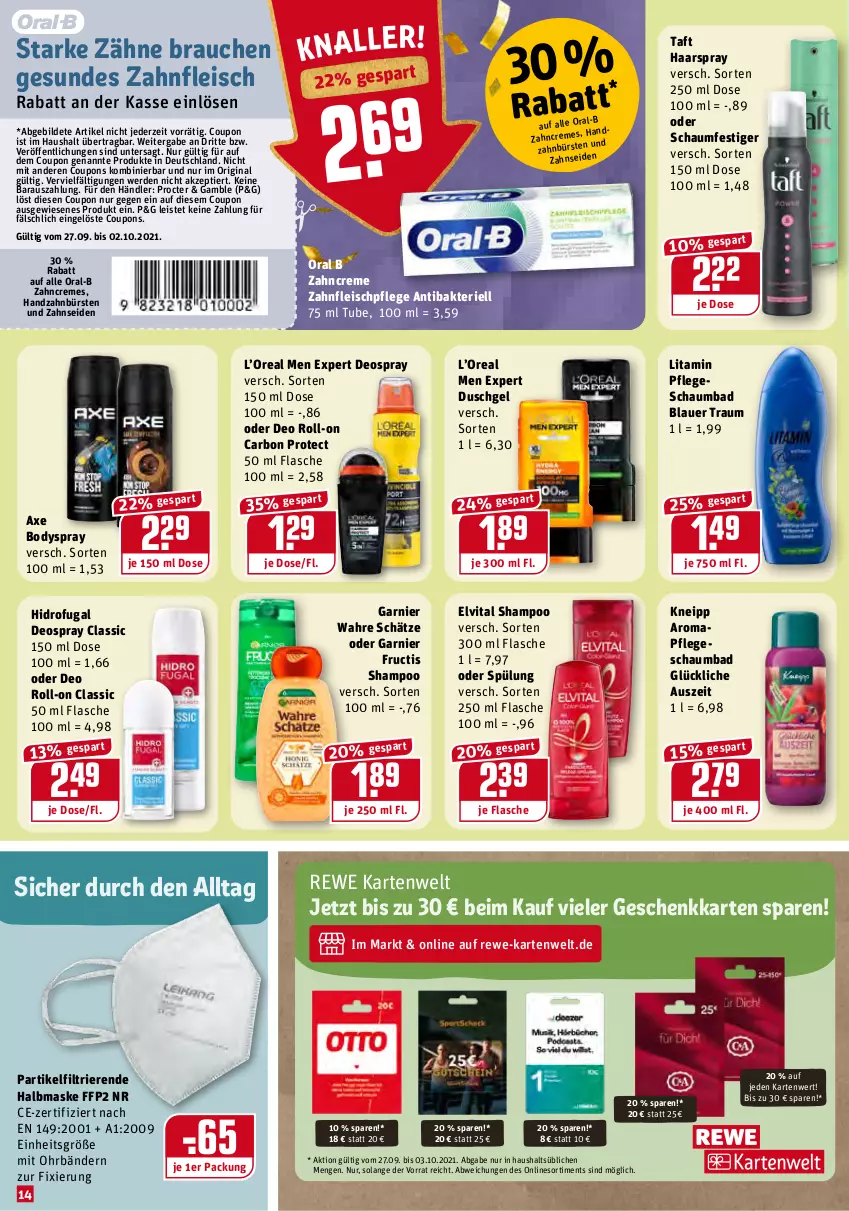 Aktueller Prospekt Rewe - Diese Woche im Angebot! - von 27.09 bis 02.10.2021 - strona 14