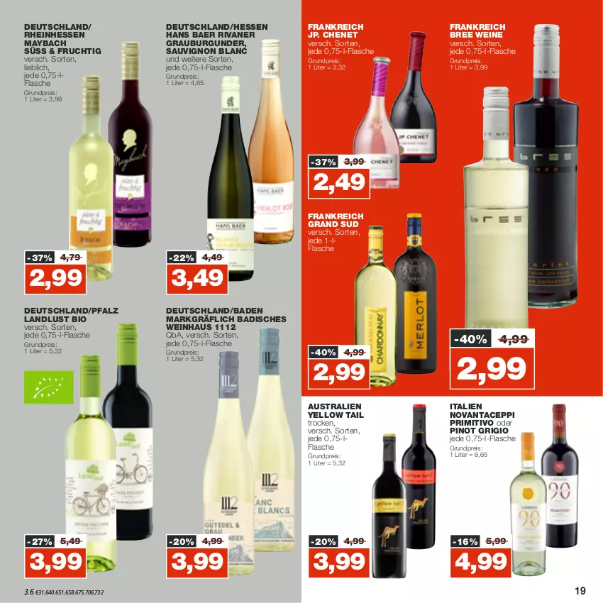 Aktueller Prospekt Real - von 24.10 bis 29.10.2022 - strona 19 - produkty: aust, Bad, bio, bree, burgunder, eis, flasche, frucht, grand sud, grauburgunder, maybach, Pinot, pinot grigio, primitivo, reis, Rivaner, sauvignon, sauvignon blanc, Ti, wein, weine, yellow tail