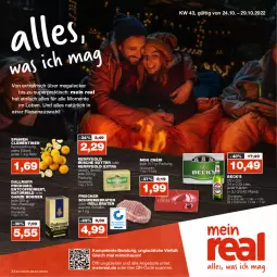 Gazetka promocyjna Real - Gazetka - ważna od 29.10 do 29.10.2022 - strona 1 - produkty: angebot, angebote, bohne, bohnen, braten, butter, clementinen, coffein, dallmayr, dallmayr prodomo, eis, ente, irische butter, kerrygold, kerrygold extra, Mon Chéri, natur, prodomo, reis, rollbraten, schwein, schweine, schweinebraten, Ti, tisch, wein, weine