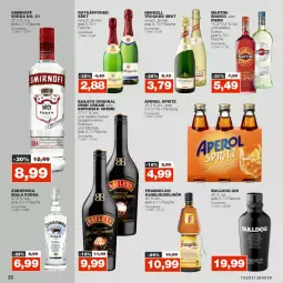 Gazetka promocyjna Real - Gazetka - ważna od 29.10 do 29.10.2022 - strona 20 - produkty: aperol, baileys, beere, Bulldog, eis, erdbeere, espresso, flasche, frangelico, gin, haselnuss, henkel, henkell, Henkell Trocken, irish cream, likör, mandel, martini, nuss, oder espresso, reis, rotkäppchen, sekt, smirnoff, Ti, vodka