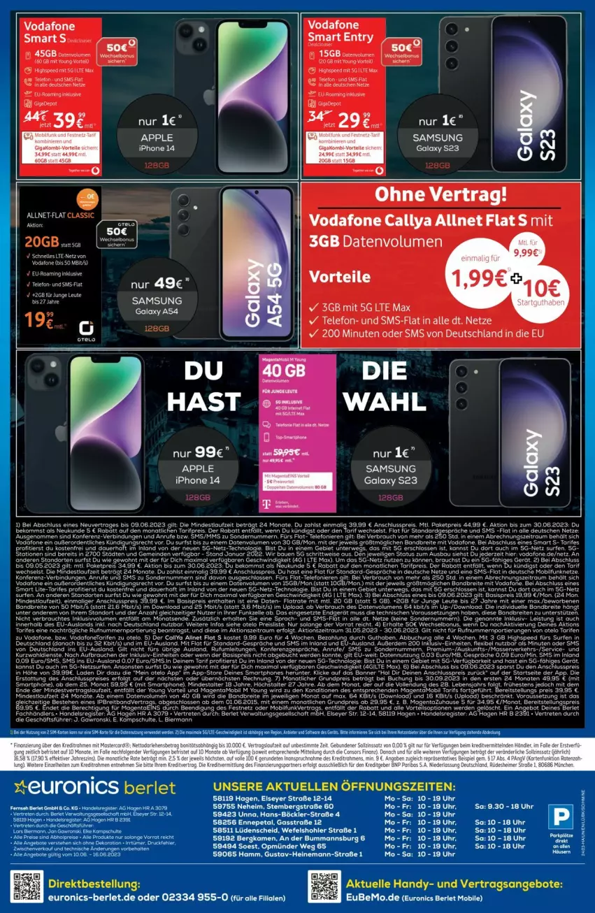 Aktueller Prospekt Euronics - Prospekte - von 14.06 bis 21.06.2023 - strona 11 - produkty: allnet flat, angebot, angebote, Apple, bier, eier, eis, elle, ente, erde, Handy, iphone, LG, Rauch, reis, Samsung, tee, telefon, teller, Ti, uhr, vodafone, Yo