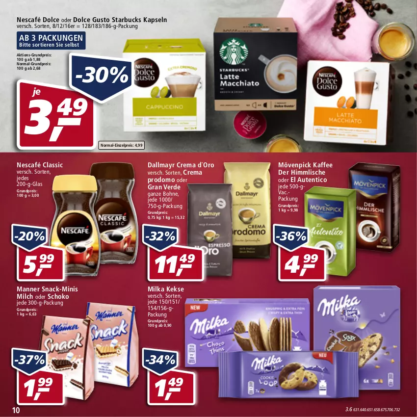 Aktueller Prospekt Real - von 25.04 bis 30.04.2022 - strona 10 - produkty: bohne, dallmayr, dolce gusto, eis, erde, kaffee, keks, kekse, Manner, milch, milka, mövenpick, mövenpick kaffee, Nescafé, prodomo, reis, schoko, snack, starbucks, Ti, Tiere