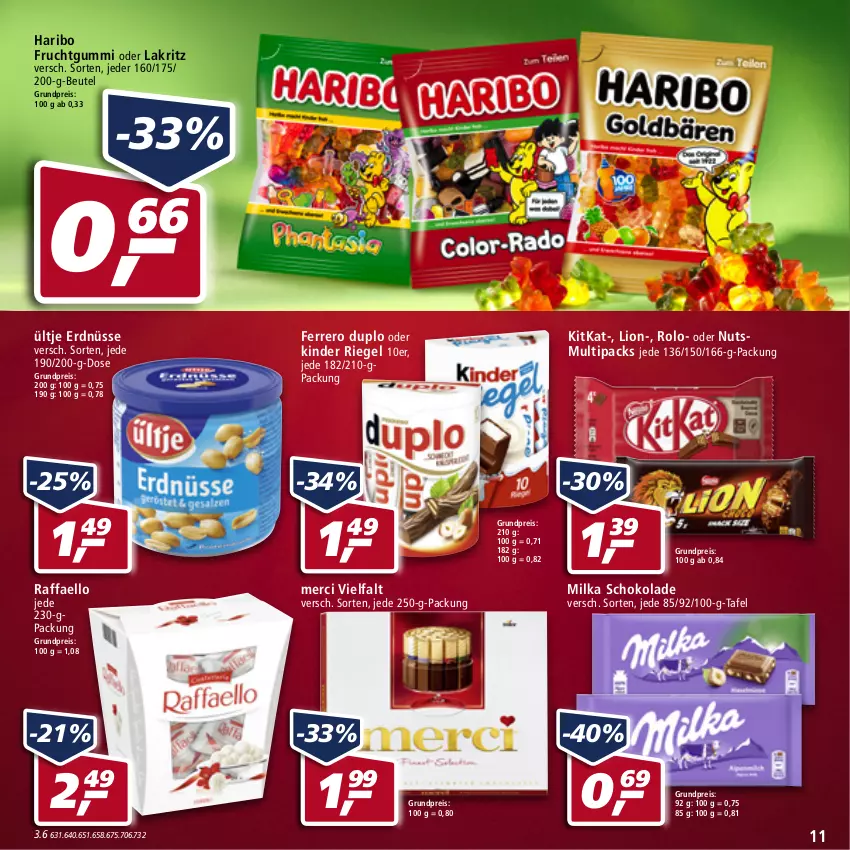 Aktueller Prospekt Real - von 25.04 bis 30.04.2022 - strona 11 - produkty: beutel, duplo, eis, erdnüsse, ferrero, frucht, fruchtgummi, haribo, Kinder, kinder riegel, kitkat, Lakritz, lion, merci, milka, milka schokolade, oder lakritz, raffaello, reis, riegel, schoko, schokolade, Ti, ültje, ültje erdnüsse