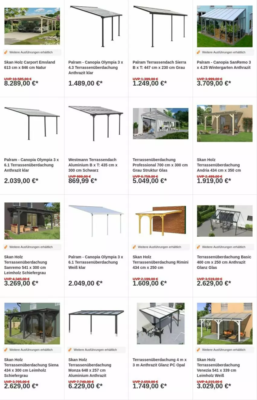 Aktueller Prospekt Obi - Prospekte - von 04.02 bis 12.02.2025 - strona 4 - produkty: Carport, Garten, Holz, natur, Ria, siena, Sierra, Terrassenüberdachung