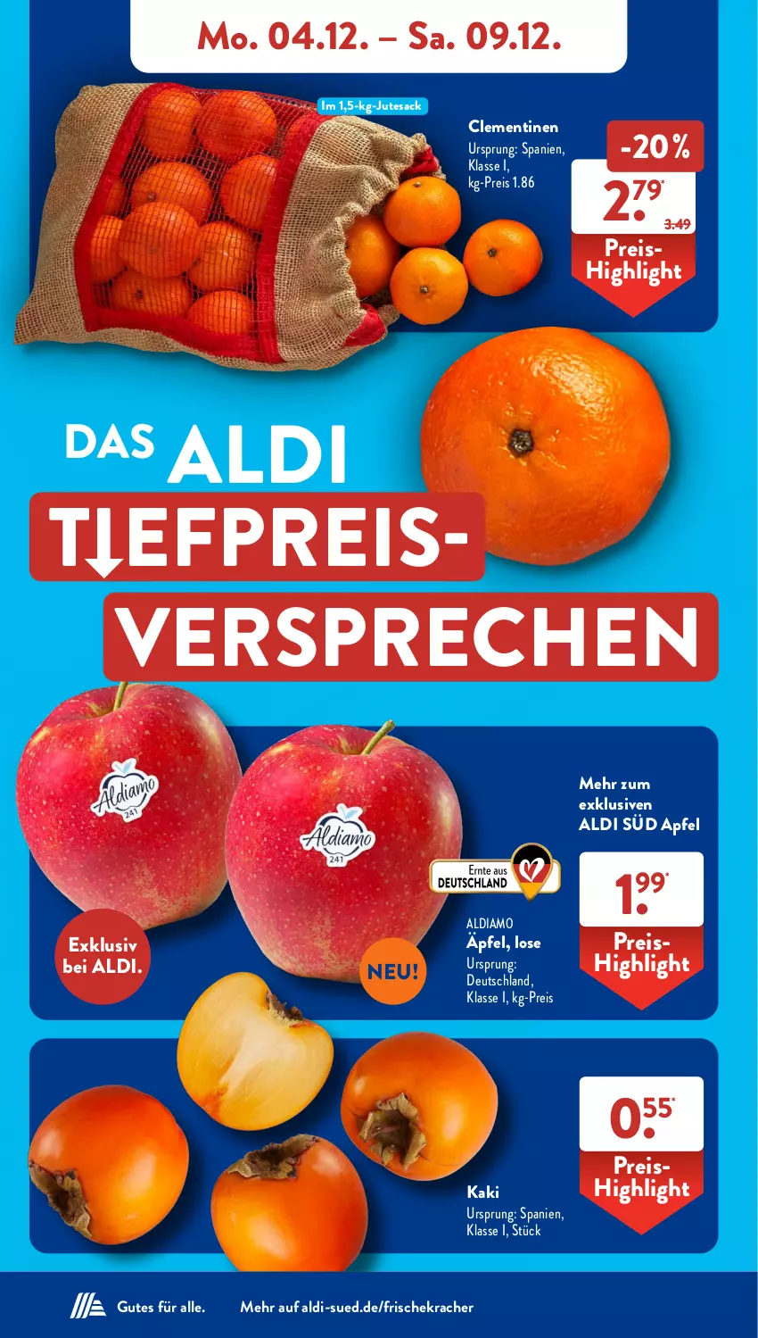 Aktueller Prospekt AldiSud - NÄCHSTE WOCHE - von 04.12 bis 09.12.2023 - strona 4 - produkty: aldi, apfel, clementinen, eis, Kaki, kracher, reis, sac, tesa, Ti