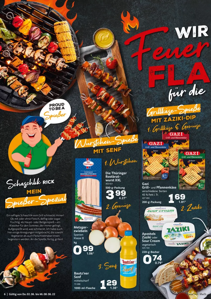 Aktueller Prospekt Selgros - Food - von 02.06 bis 08.06.2022 - strona 6 - produkty: Bau, eis, erde, flasche, fleisch, frucht, grill, Käse, LG, pfanne, pfannen, pfannenkäse, ring, saft, senf, sour cream, Ti, und pfanne, Vegeta, wurst, zwiebel, zwiebeln