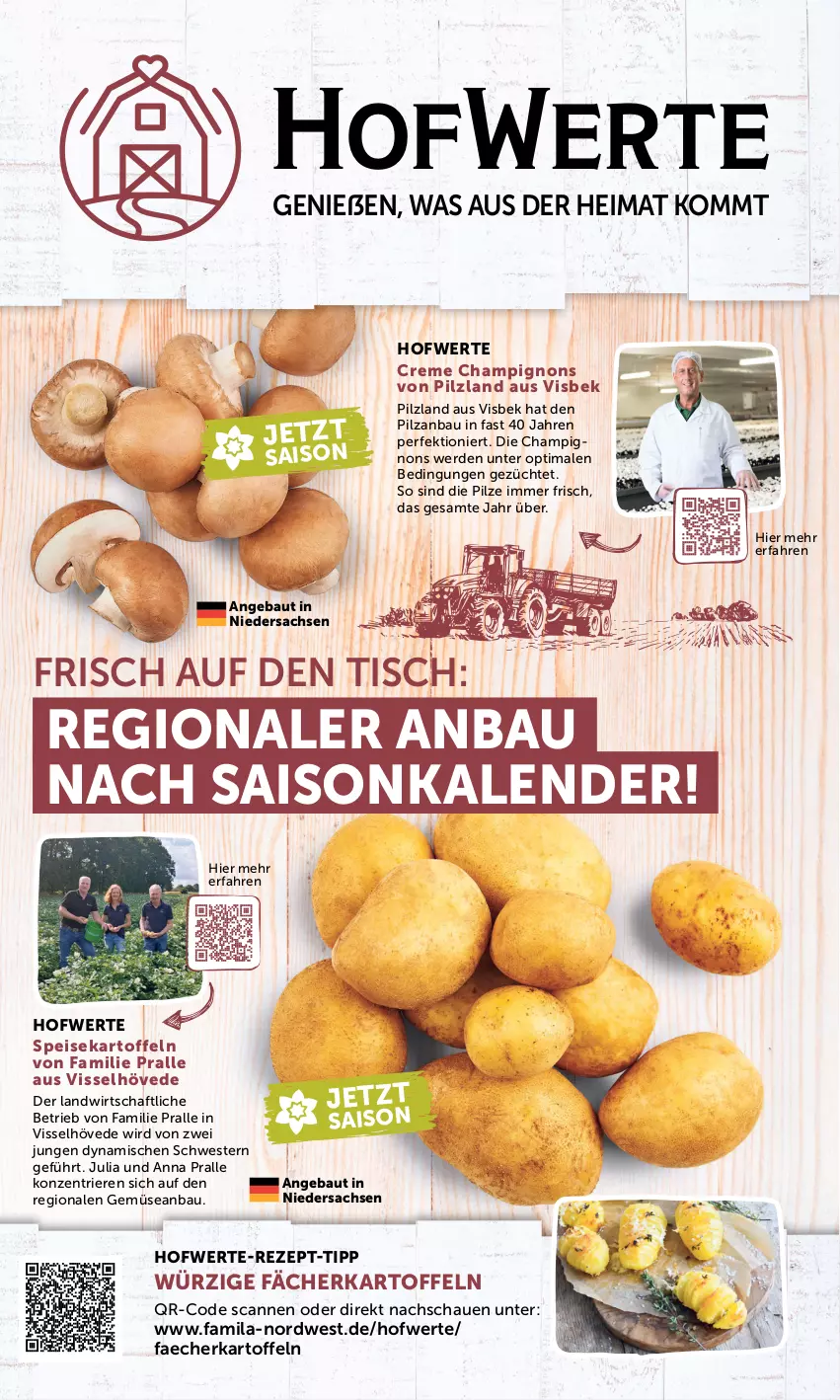 Aktueller Prospekt Famila - Prospekte - von 18.03 bis 23.03.2024 - strona 2 - produkty: Bau, champignon, champignons, creme, eis, erde, kartoffel, kartoffeln, pilze, rezept, rezept-tipp, sac, speisekartoffeln, Ti, tisch, Weste