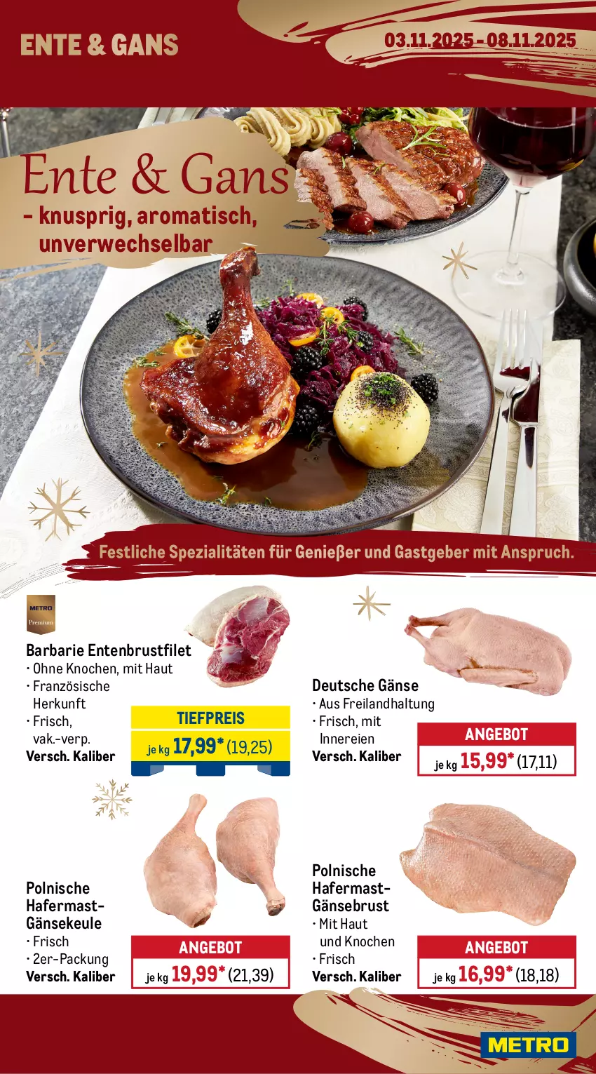Aktueller Prospekt Metro - Wochen-Angebote - von 03.10 bis 08.11.2025 - strona 6 - produkty: angebot, brustfilet, eis, ente, Entenbrust, filet, Gänsebrust, hafer, reis, rwe, Spezi, Ti, tiefpreis, tisch