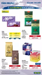 Gazetka promocyjna Metro - Wochen-Angebote - Gazetka - ważna od 08.11 do 08.11.2025 - strona 14 - produkty: angebot, bohne, dallmayr, drink, eis, energy drink, getränk, getränke, jacobs, jacobs krönung, Metro, milka, Palette, red bull, reis, schoko, schokolade, tafelschokolade, Ti