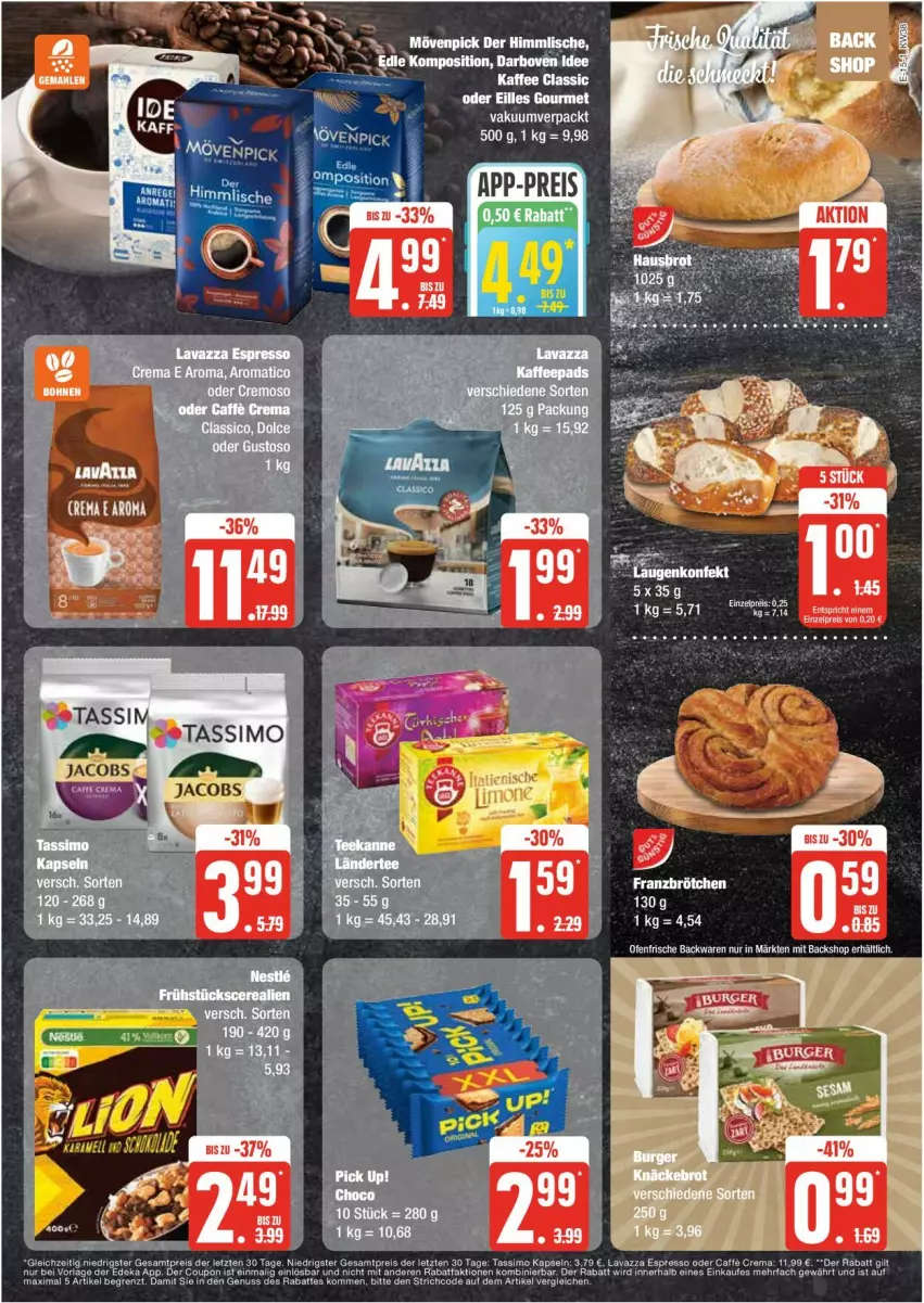 Aktueller Prospekt Edeka - Prospekte - von 16.09 bis 21.09.2024 - strona 15 - produkty: auer, backwaren, brötchen, coupon, deka, eilles gourmet, eis, espresso, espresso oder, frische backwaren, kaffee, lavazza, nuss, Ofen, reis, sim, tassimo, Ti, ZTE