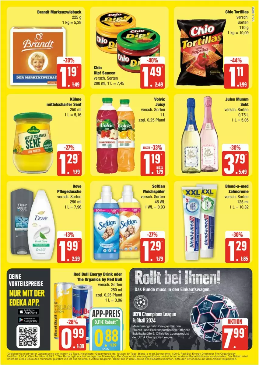 Aktueller Prospekt Edeka - Prospekte - von 16.09 bis 21.09.2024 - strona 3 - produkty: brandt, coupon, creme, drink, eis, energy drink, Markenzwieback, nuss, red bull, reis, Ti, zahncreme, ZTE