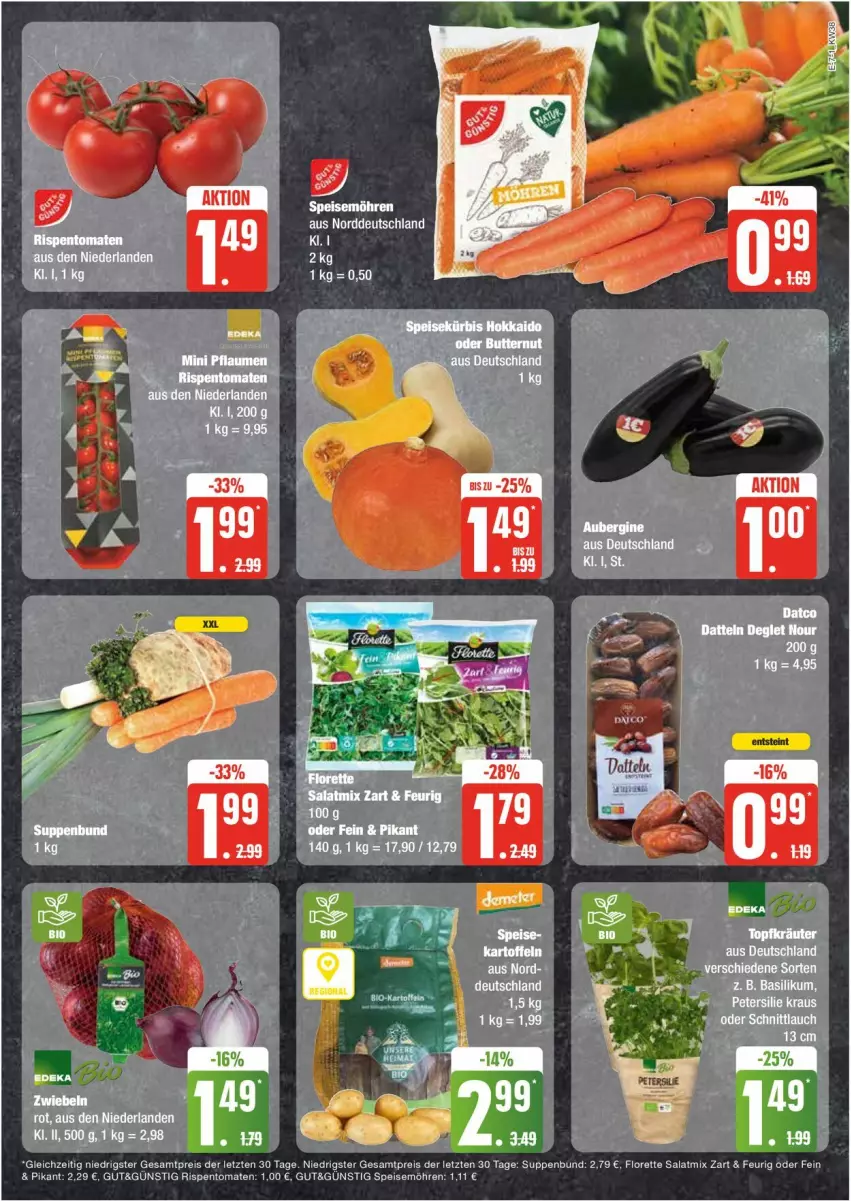 Aktueller Prospekt Edeka - Prospekte - von 16.09 bis 21.09.2024 - strona 7 - produkty: basilikum, deka, eis, florette, möhren, Pax, reis, rispentomaten, salat, Salatmix, schnittlauch, speisemöhren, suppe, suppen, Ti, tomate, tomaten, ZTE