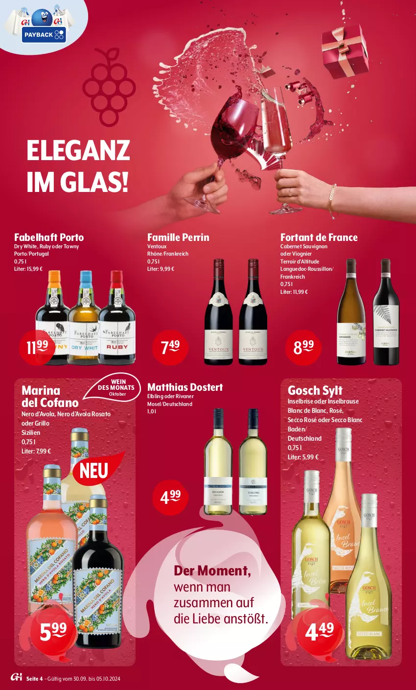 Aktueller Prospekt Getraenke Hoffmann - Prospekte - von 30.09 bis 05.10.2024 - strona 4 - produkty: Bad, brause, cabernet, cabernet sauvignon, ecco, grill, grillo, nero, Rivaner, rosato, sauvignon, Tawny Port, Ti, wein