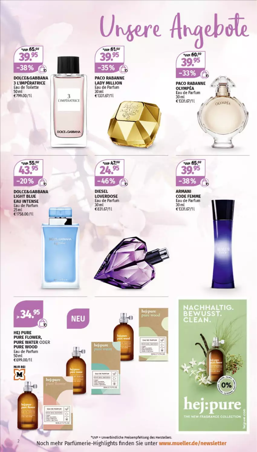 Aktueller Prospekt Mueller - Parfümerie Angebote - von 04.07 bis 16.07.2022 - strona 2 - produkty: Abba, Eau de parfum, eis, elle, lion, parfum, reis, teller, Ti