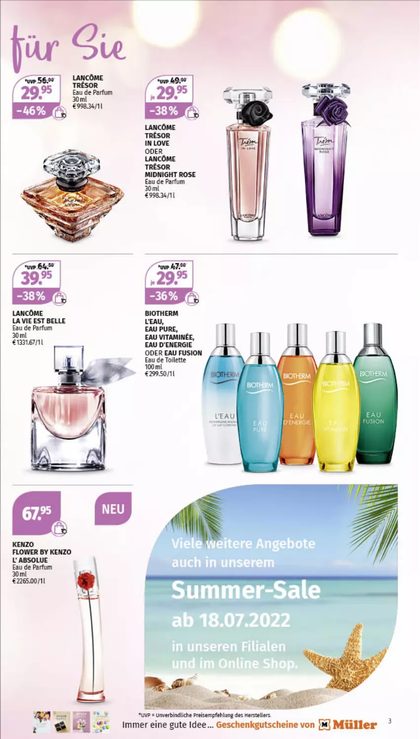 Aktueller Prospekt Mueller - Parfümerie Angebote - von 04.07 bis 16.07.2022 - strona 3 - produkty: angebot, angebote, bett, bio, biotherm, eau de toilette, elle, gutschein, gutscheine, Müller, parfum, Yo