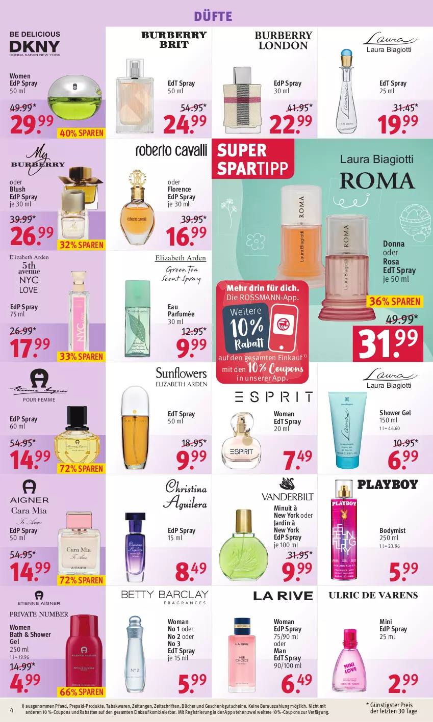 Aktueller Prospekt Rossmann - Prospekte - von 27.03 bis 31.03.2023 - strona 4 - produkty: body, coupon, coupons, edp spray, edt spray, eis, gutschein, gutscheine, laura biagiotti, parfum, reis, spartipp, Ti, Yo, ZTE