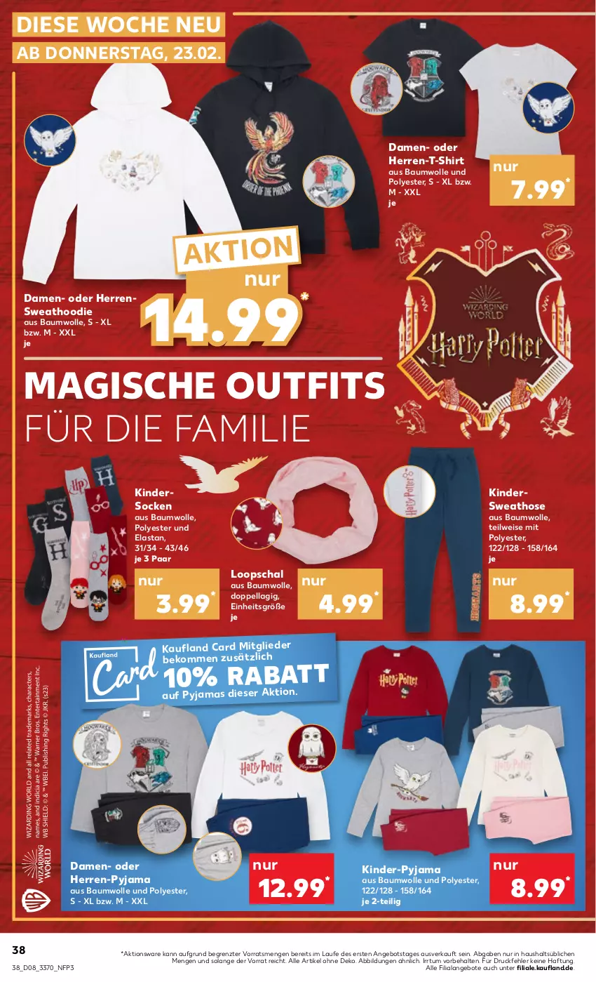 Aktueller Prospekt Kaufland - von 23.02 bis 01.03.2023 - strona 38 - produkty: angebot, angebote, Bau, baumwolle, beko, eis, herren-t-shirt, hose, Kinder, Pyjama, Schal, shirt, socken, Sweathose, T-Shirt, Ti, wolle, ZTE