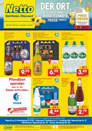 Gazetka promocyjna Netto Marken-Discount - Getränkemarkt in deiner Nähe - Gazetka - ważna od 14.01 do 14.01.2023 - strona 1 - produkty: Alwa, angebot, angebote, Berger, bestpreis, bier, Biere, brunnen, burger, cola, discount, ecco, eis, elle, flasche, frucht, fruchtsecco, getränk, getränke, glasflasche, Holz, leine, LG, limo, limonade, limonaden, marken-discount, mineralwasser, mönchshof, natur, natürliches mineralwasser, ndk, nürnberger, orange, regensburger, reis, rel, rotkäppchen, sekt, Ti, volvic, wasser, ZTE